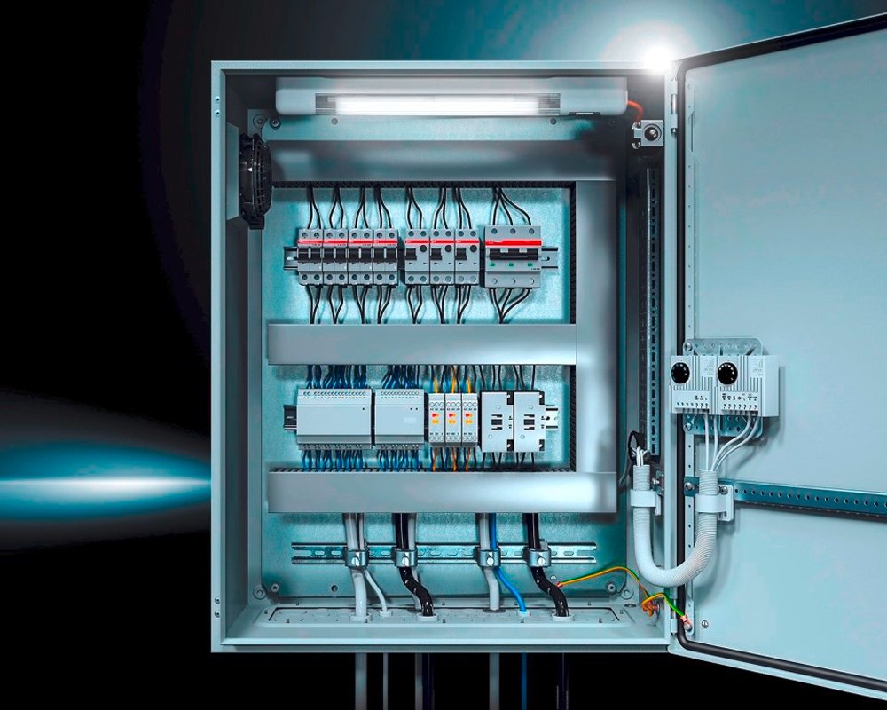 Gabinete eléctrico industrial cableado en riel DIN — Tecnolux Industrial